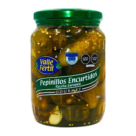 PEPINILLOS ENCURTIDOS VALLE FERTIL RECETA EUROPEA X 680 GR