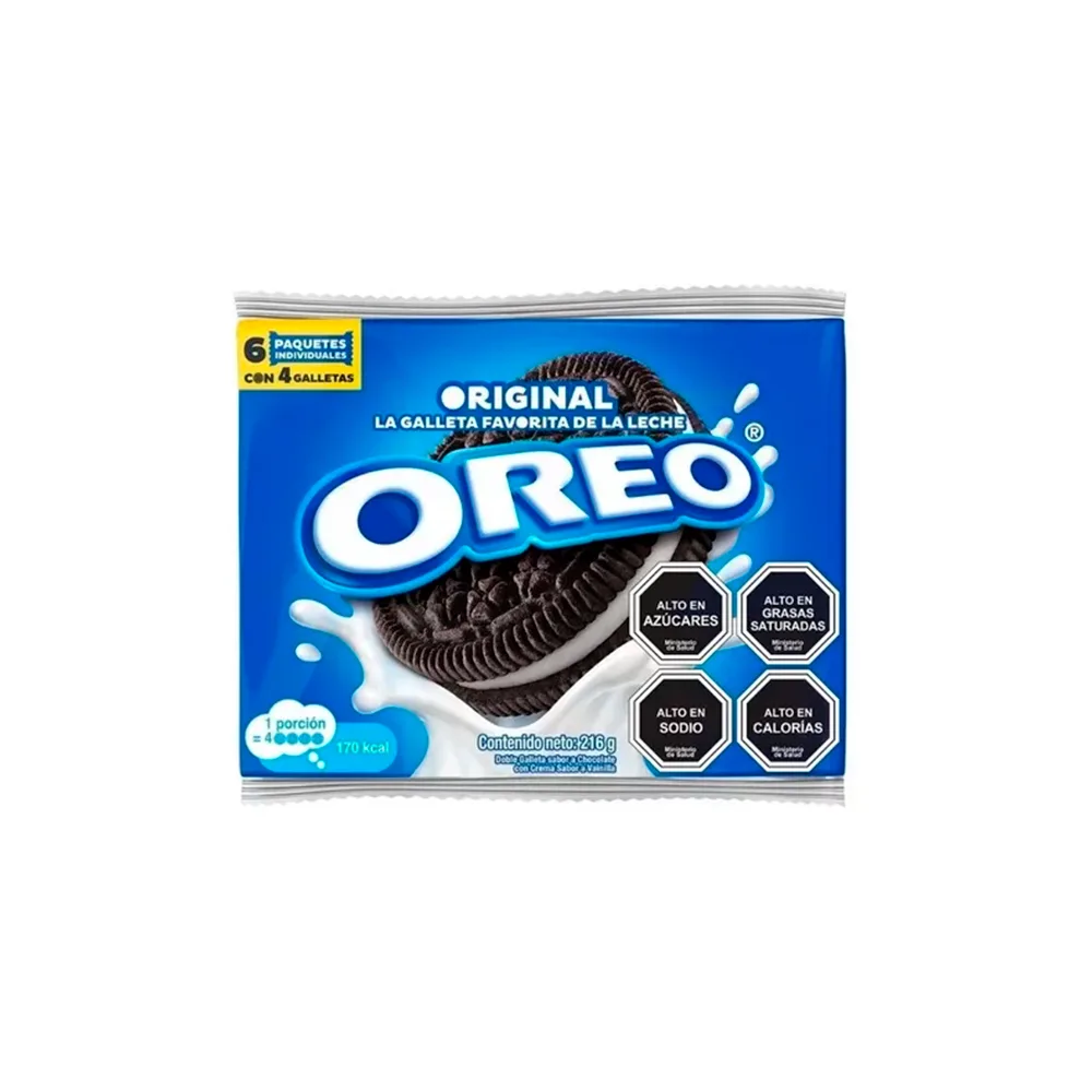 GALLETA OREO ORIGINAL SIX PACK X 216 GR