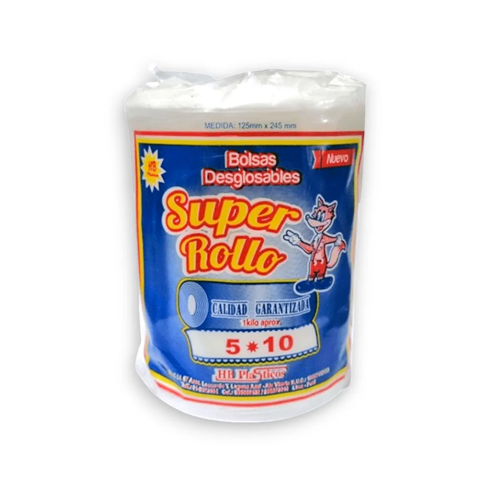 Bolsa de Polietileno Desglosable SUPER ROLLO 5 X 10