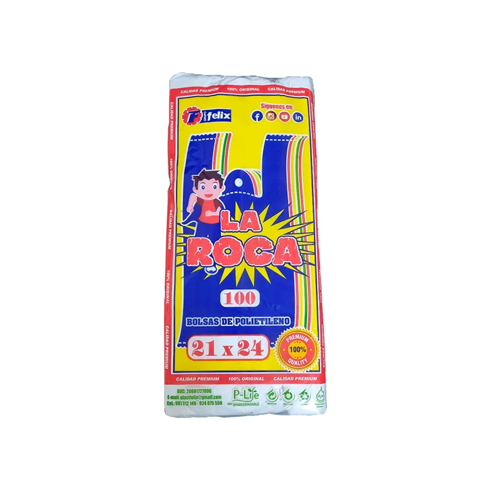 Bolsa de Polietileno Blanca C/ Asa 21x24 x 100 un
