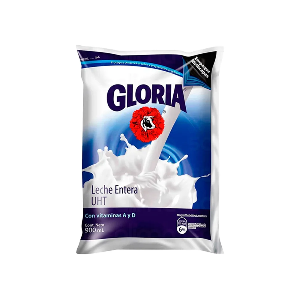 Leche Entera UHT GLORIA Bolsa 900ml