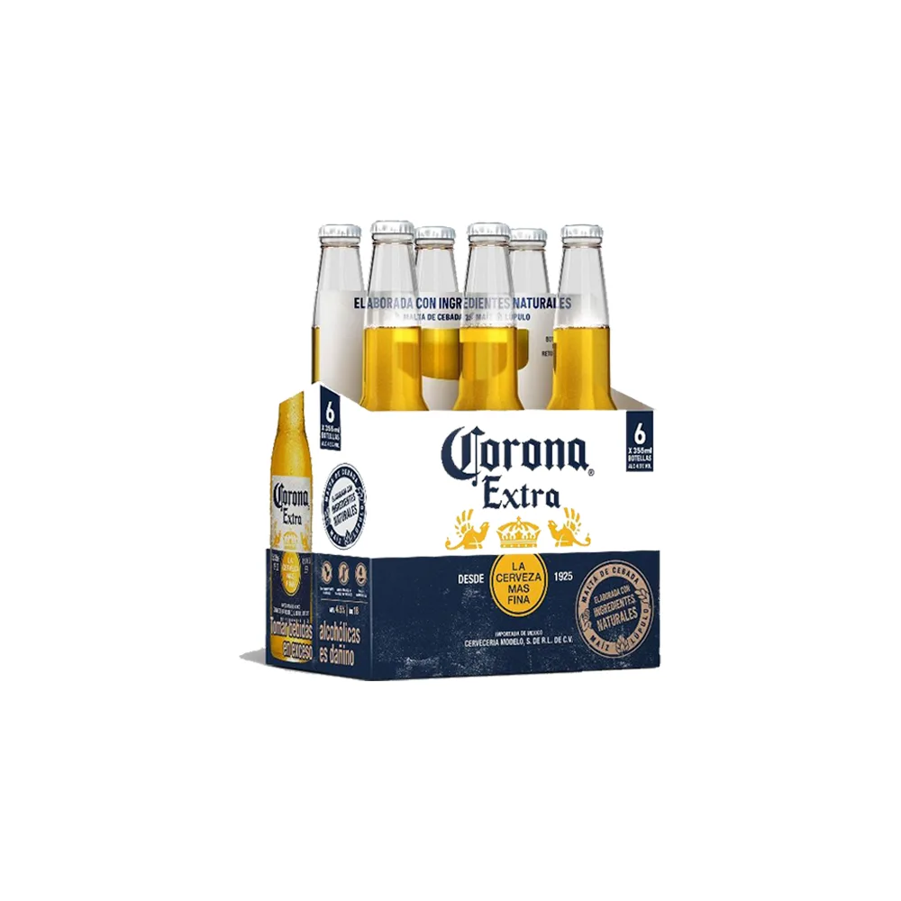 Cerveza CORONA EXTRA Sixpack Botella x 330 ml