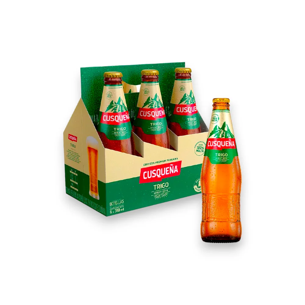 CERVEZA CUSQUEÑA DE TRIGO SIXPACK BOTELLA X 310 ML