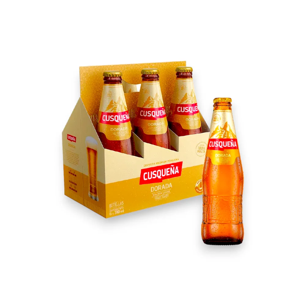 CERVEZA CUSQUEÑA DORADA SIXPACK BOTELLA X 310 ML