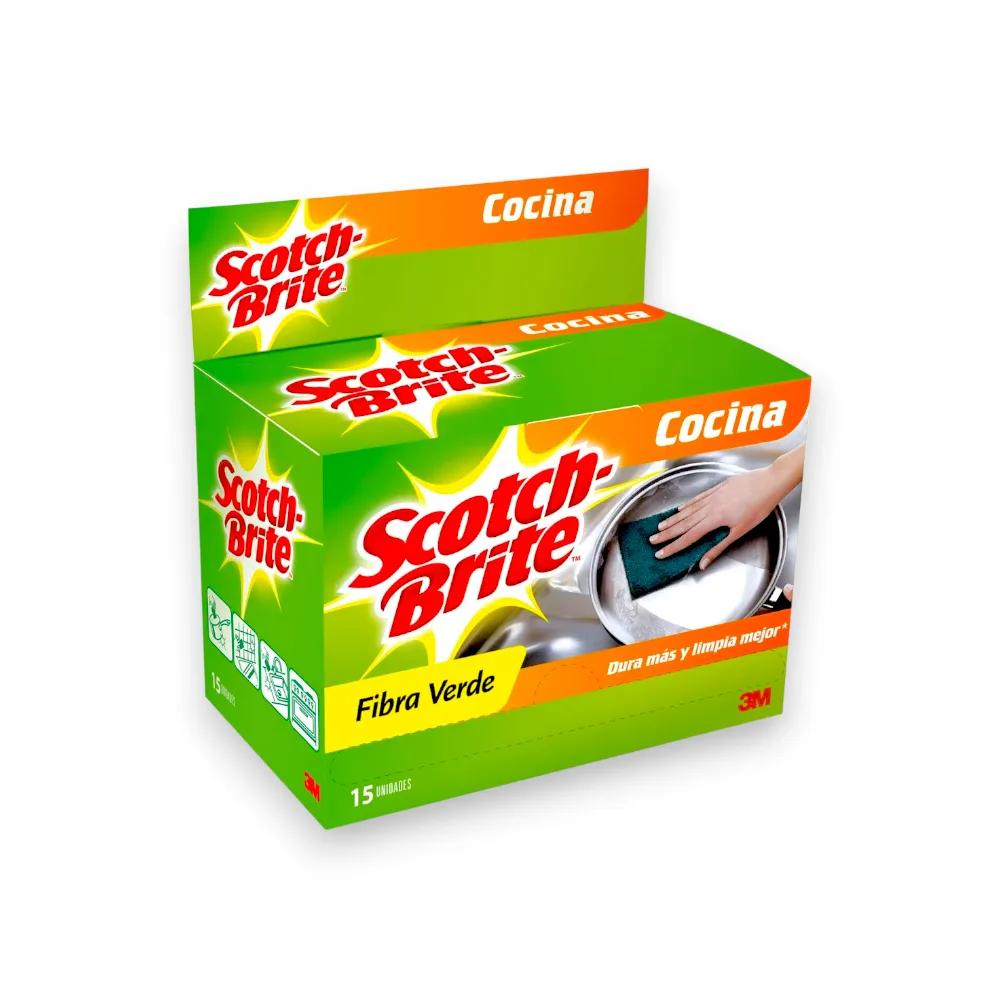 Esponja Verde SCOTCH BRITE verde 3m x 15 un