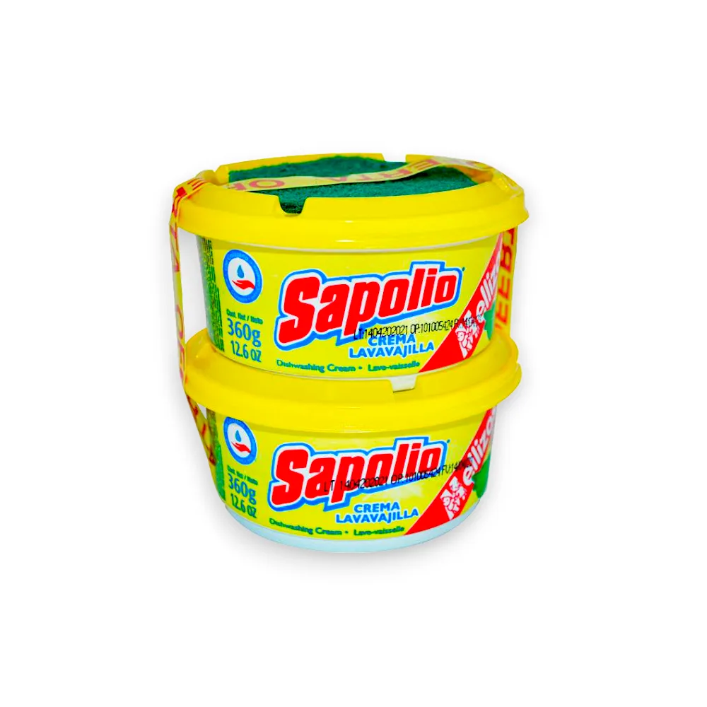 LAVAVAJILLA PASTA SAPOLIO LIMÓN PACK DUO X 360 GR