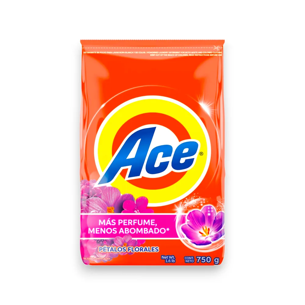 Detergente en Polvo ACE Floral x 750 gr