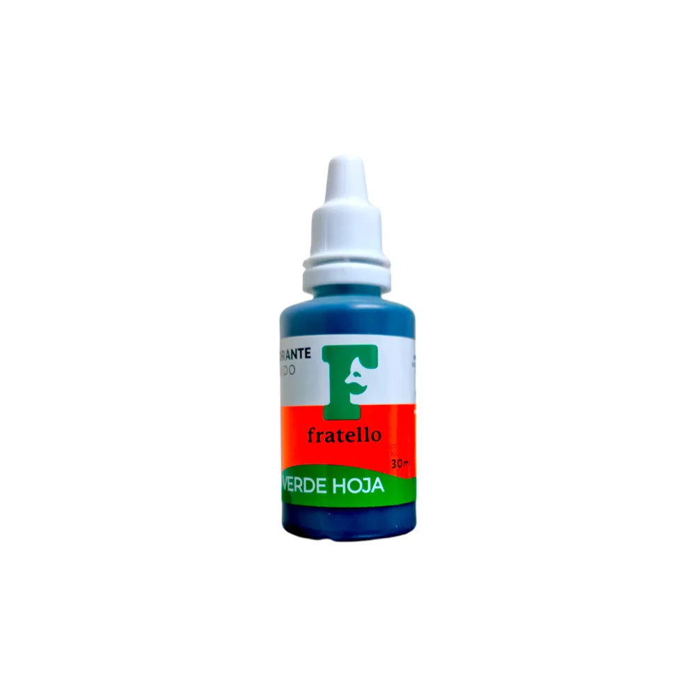 COLORANTE LÍQUIDO VERDE HOJA FRATELLO x 30 ml