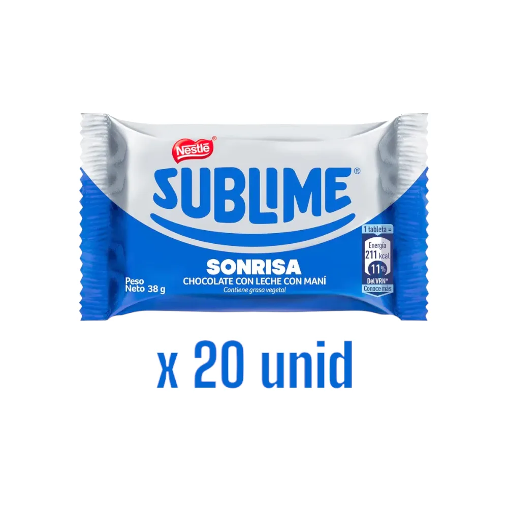Chocolate SUBLIME Sonrisa 20 x 38 gr