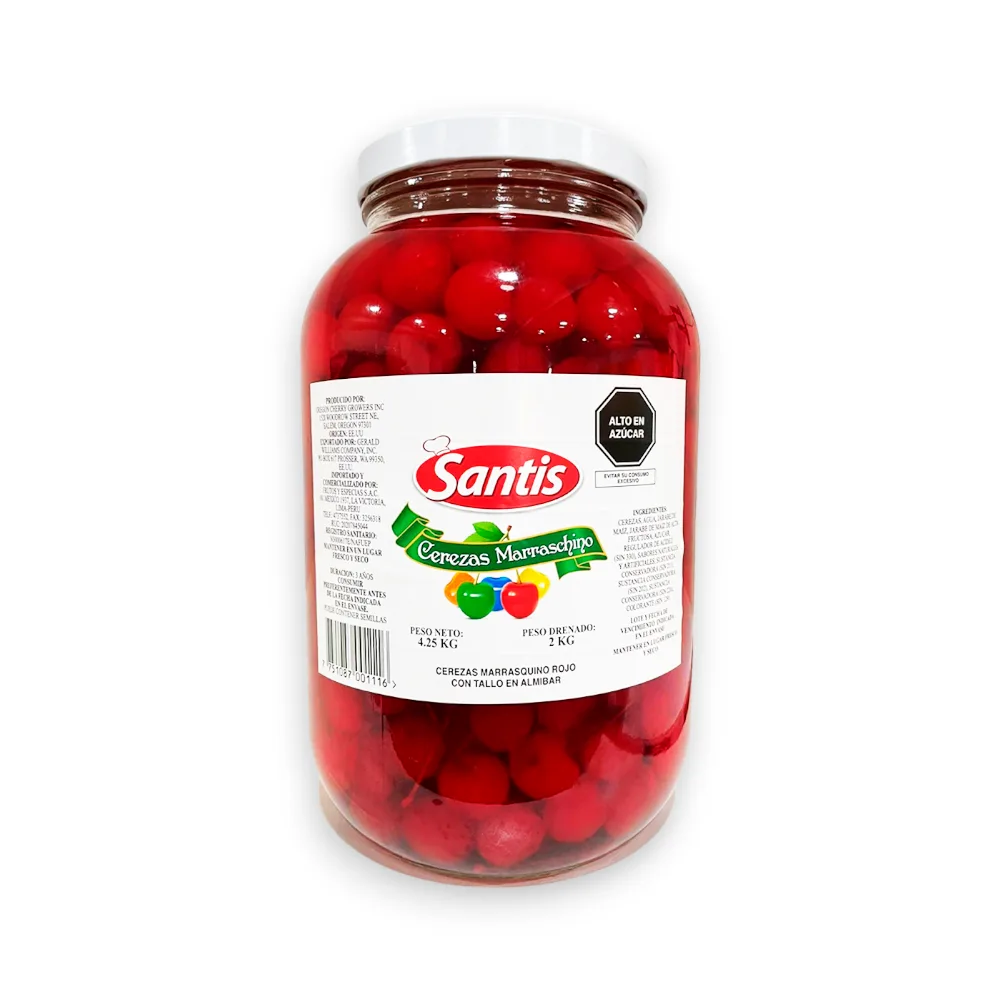 Cereza Marrasquino ROJO c/t SANTIS Frasco x 4,5 kg