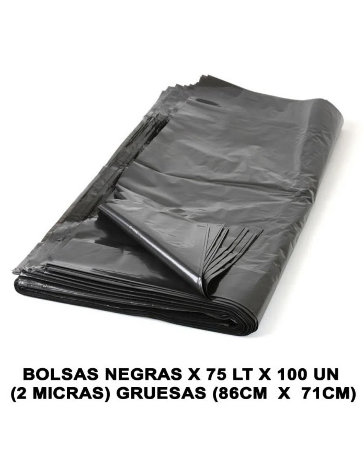 BOLSA DE BASURA NEGRA DE 75 LITROS X 100 UN