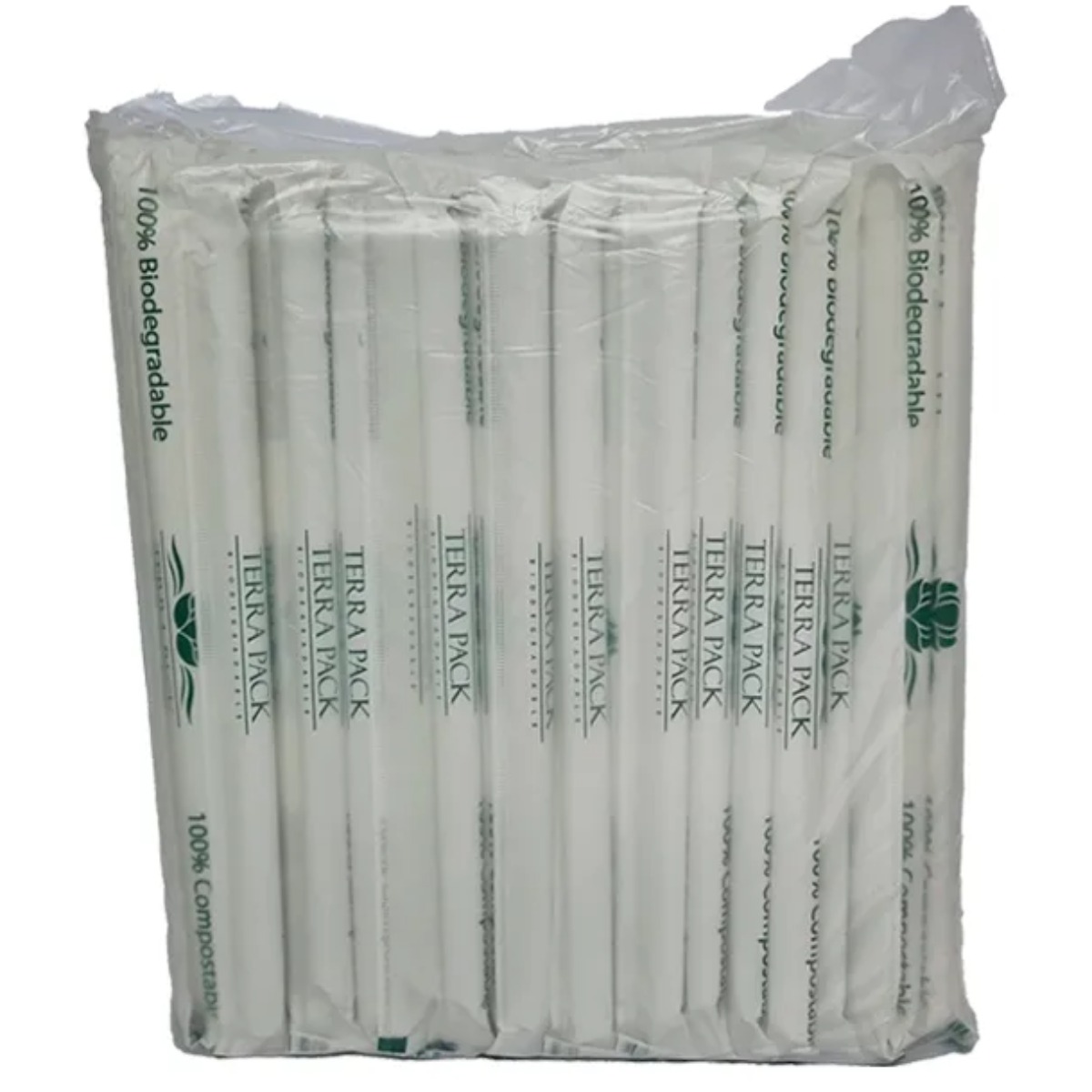 SORBETE BLANCO BIO DEGRADABLE 20 CM X 100 UND