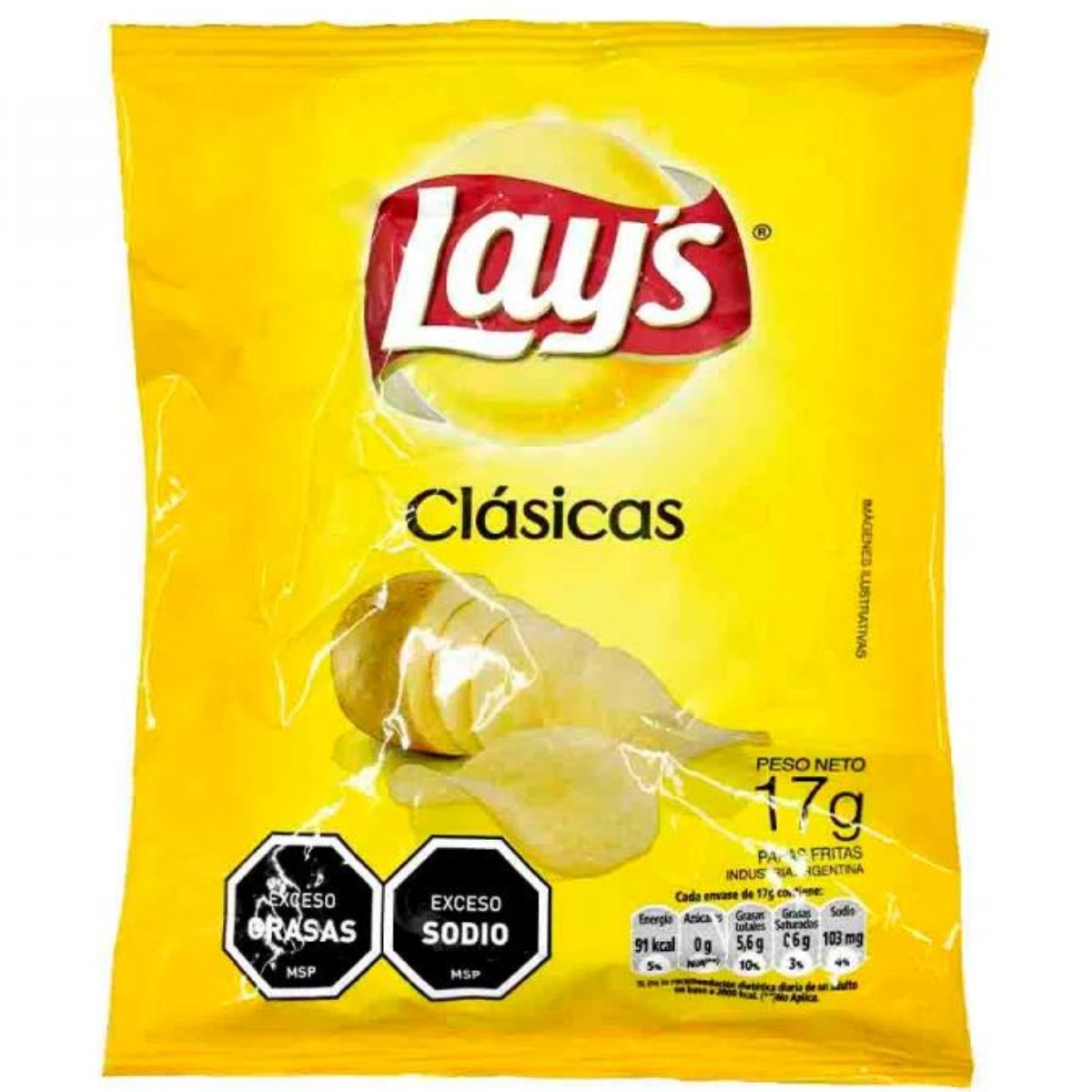PAPAS LAYS CLASICAS X 17 GR (CJ X 108 UND)