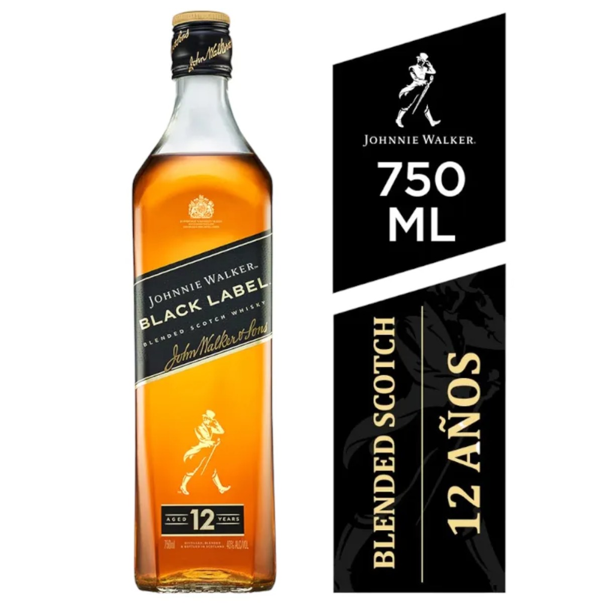WHISKY JHONNIE WALKER BLACK LABEL 750 ML