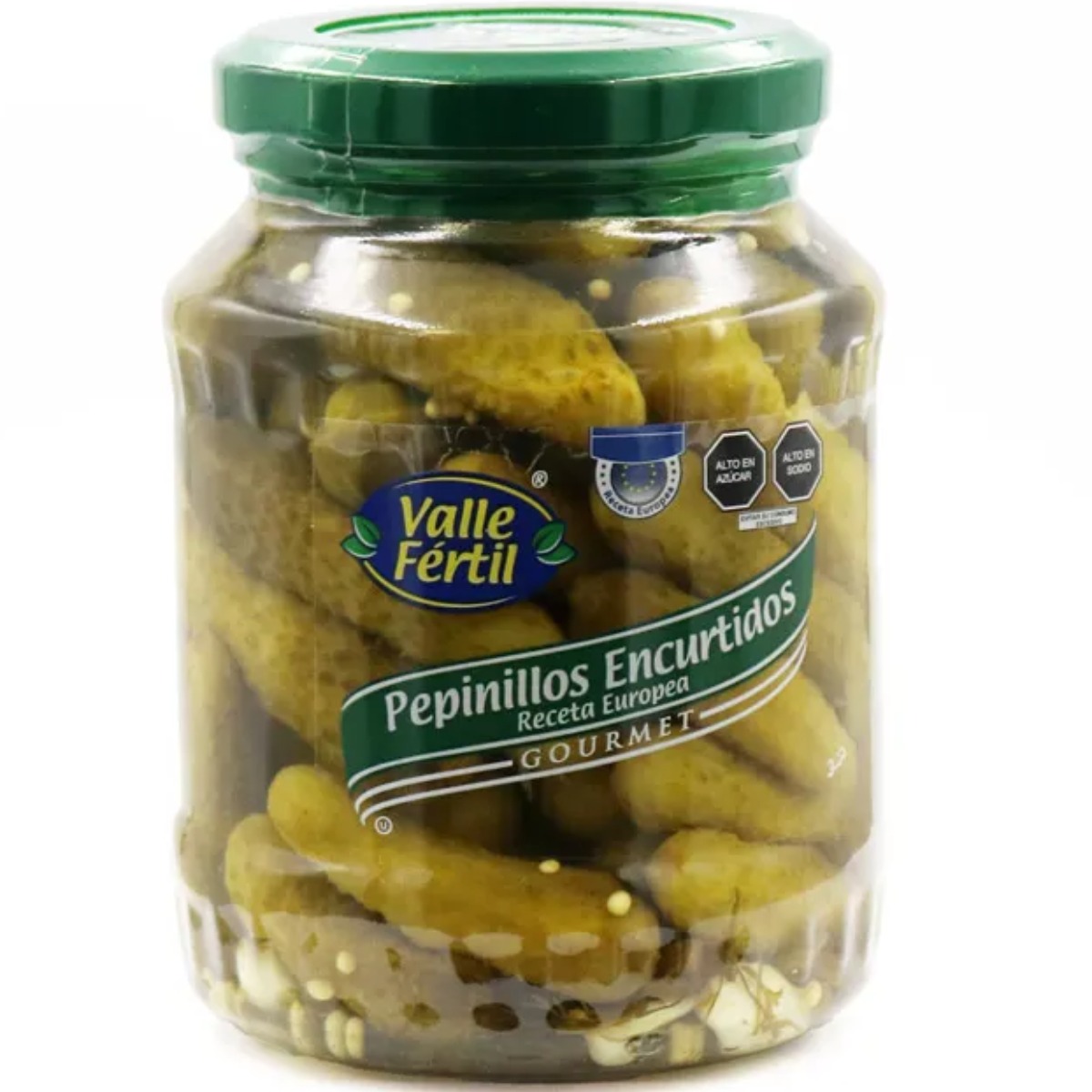 PEPINILLOS ENCURTIDOS RECETA EUROPEA VALLE FERTIL X 330 GR