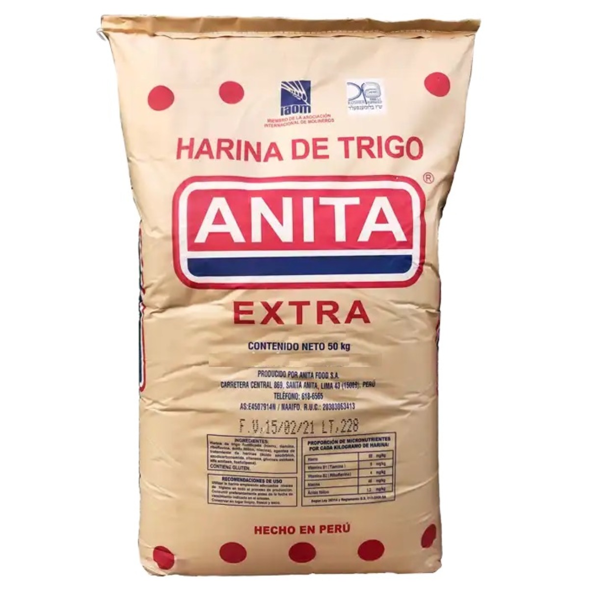 HARINA DE TRIGO ANITA EXTRA SACO X 50 KG