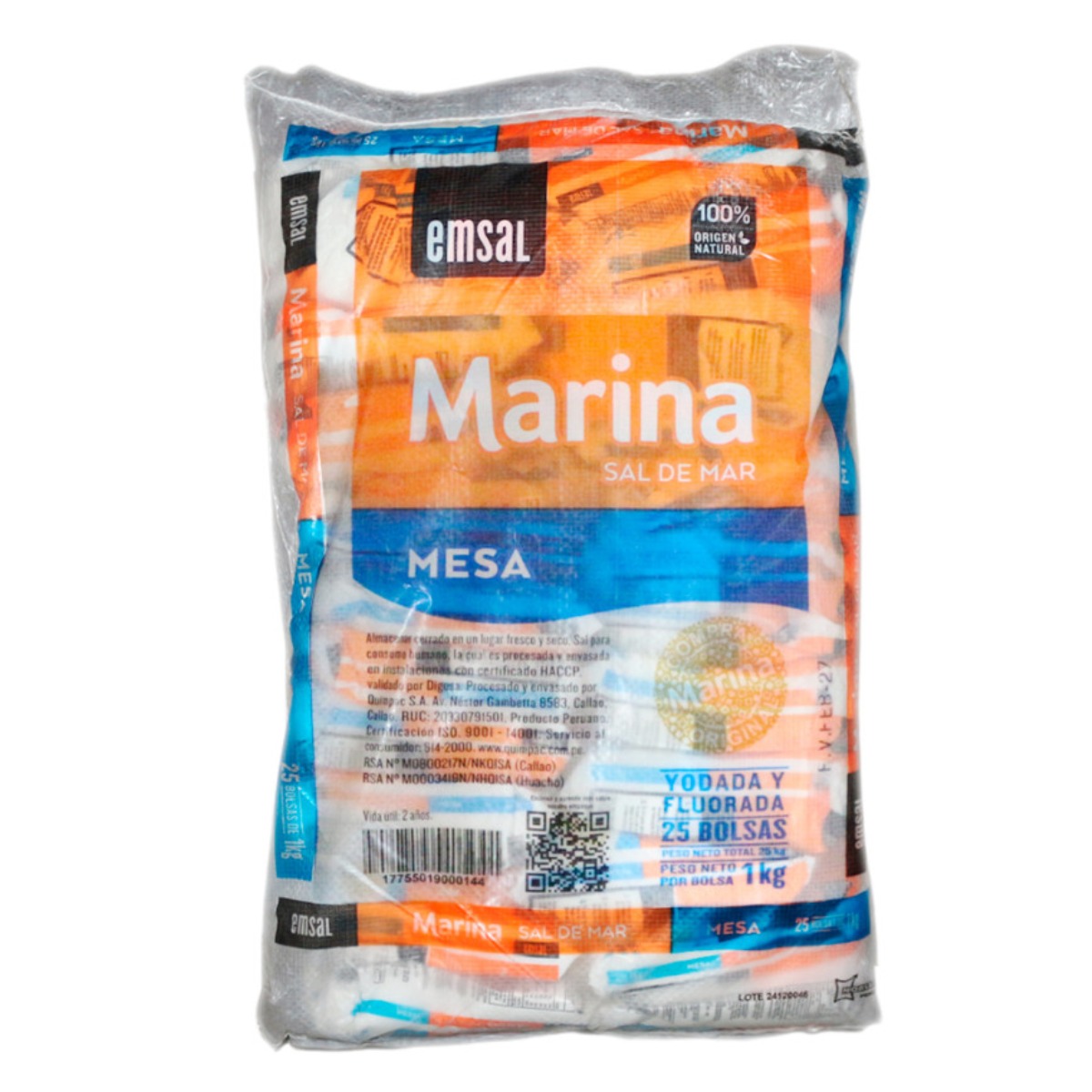 SAL DE MESA MARINA X 1KG X 25 UND