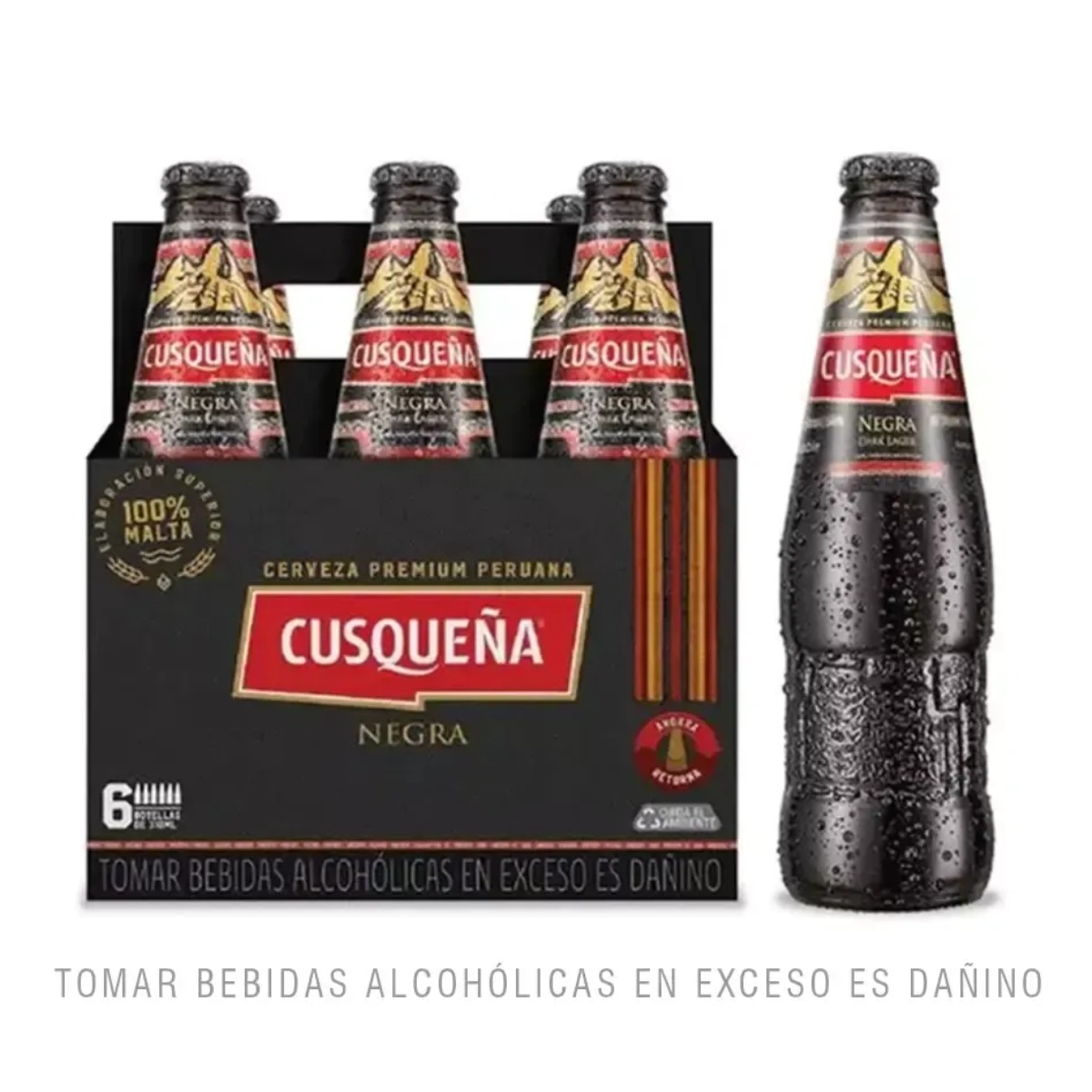 CERVEZA CUSQUEÑA NEGRA 310ML SIX PACK
