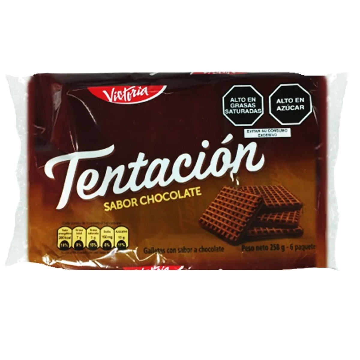 GALLETA TENTACION DE CHOCOLATE VICTORIA 8 X 6 SIX PACK