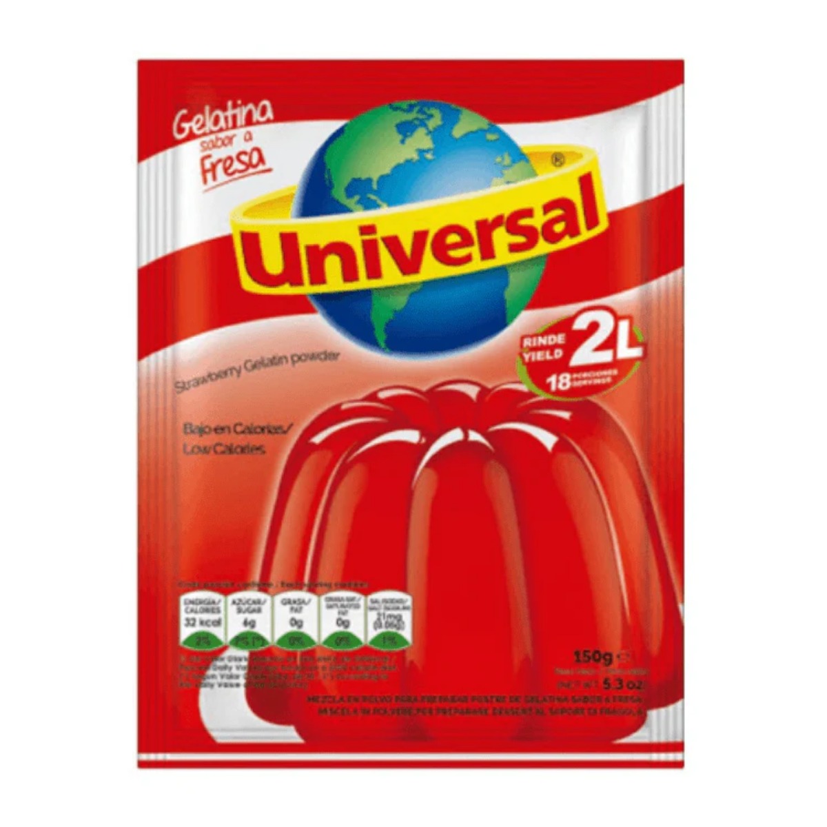 GELATINA DE FRESA UNIVERSAL X 150 GR