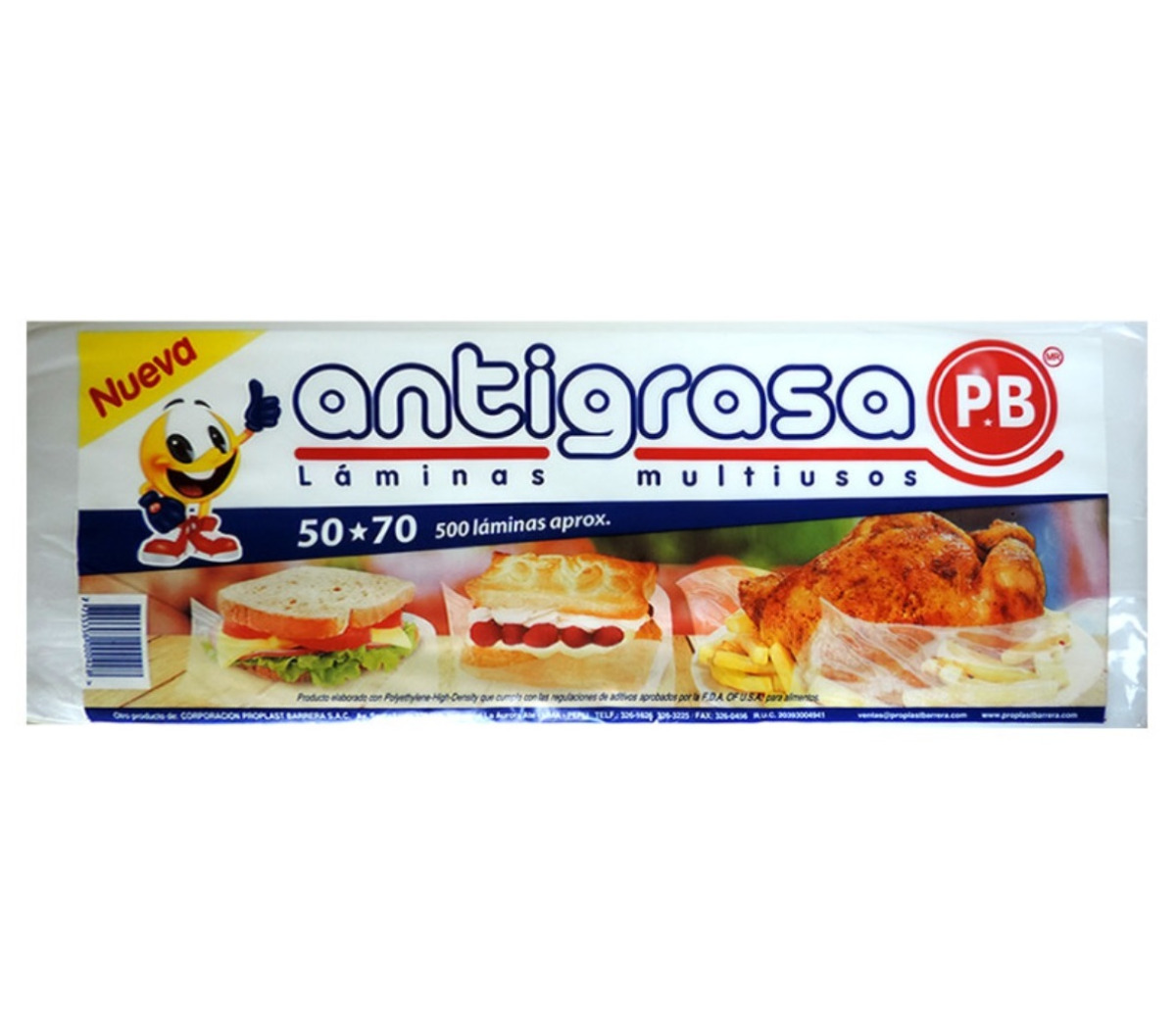 LAMINA ANTIGRASA 50X70 PAQ X 500 HOJAS