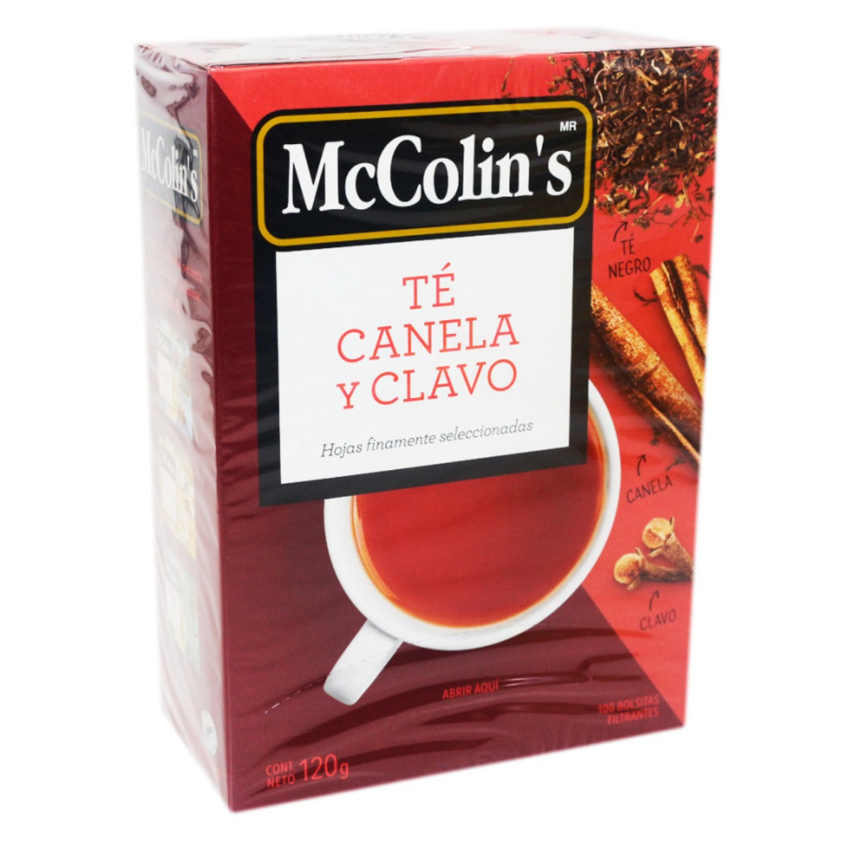 TE, CANELA Y CLAVO MAC COLINS CAJA X 100 UND